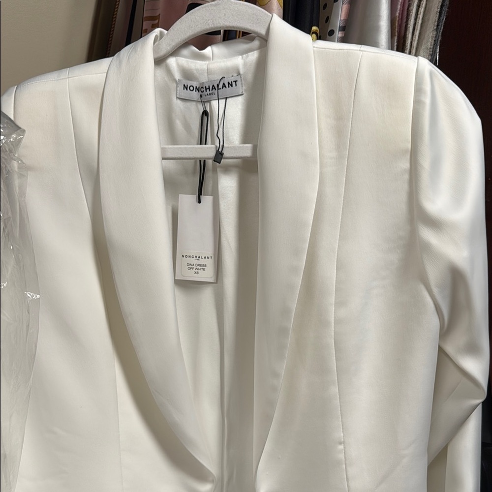 Nonchalant Women's White Blazer XS Dina Dress Off White